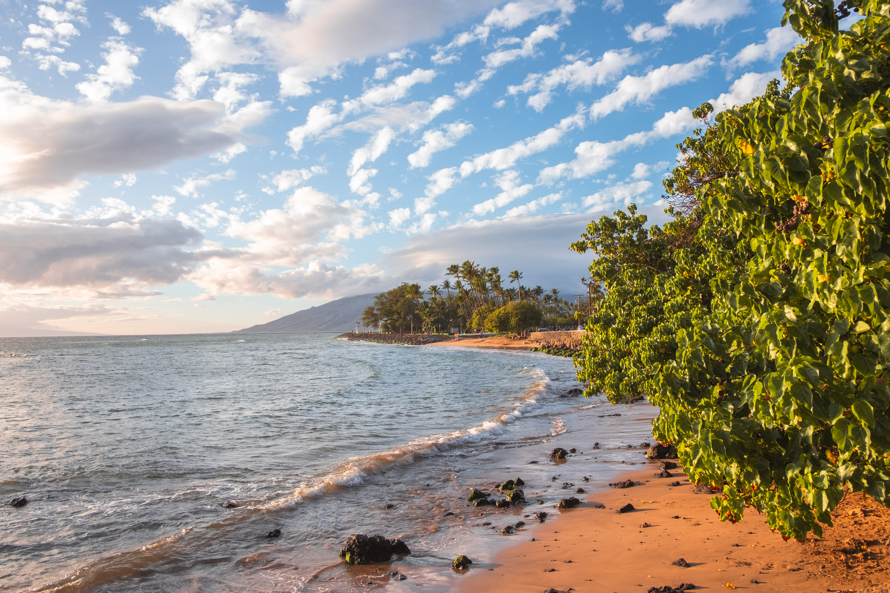 Maui Hawaii coastline at sunset